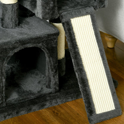 PawHut Cat Tree for Indoor Cats 83cm Cat Scratching Post Scratch Board Kitten Tower Climbing Frame Black