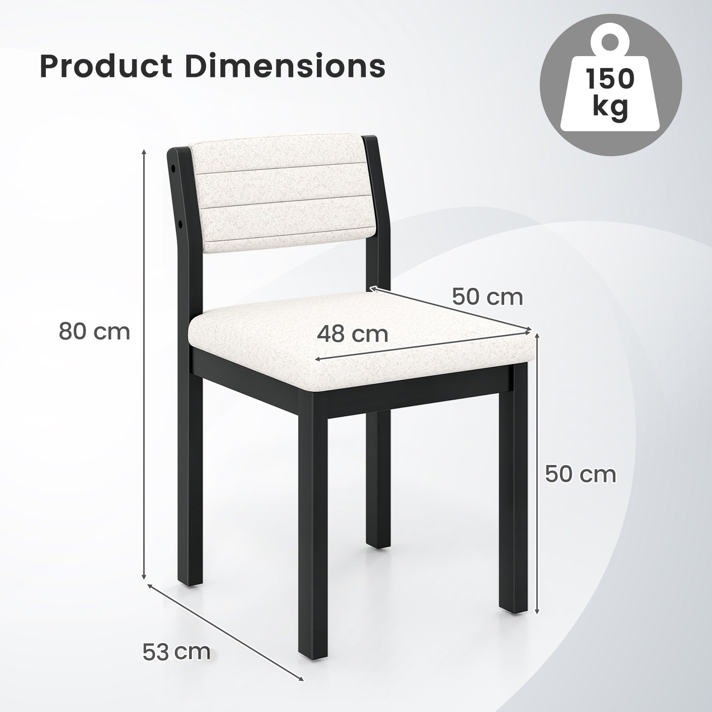 Imitation Lamb Fleece Home Chair with Upholstered Seat and Rubber Wood Legs-White
