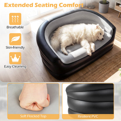 Indoor Air Sofa with Flocked Surface and Repair Patches-Grey