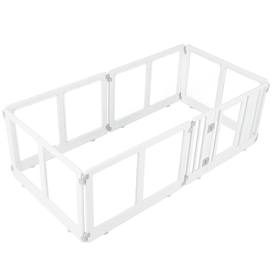 Indoor Outdoor Transparent Puppy Play Pen Pet Fence for Small to Medium Dogs-6 Panels