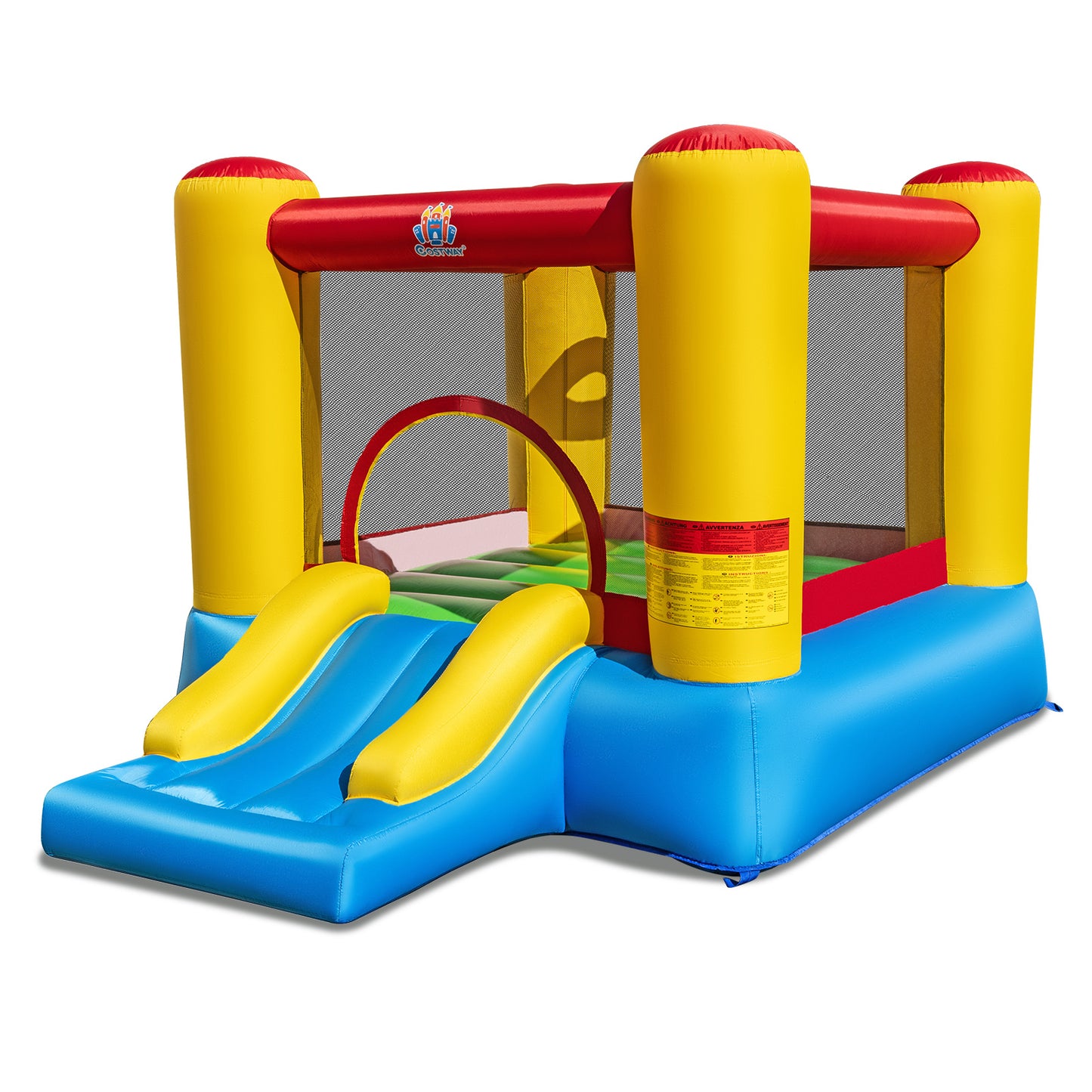 Inflatable Bounce House Kids Castle Slide Bouncer with 550W Blower