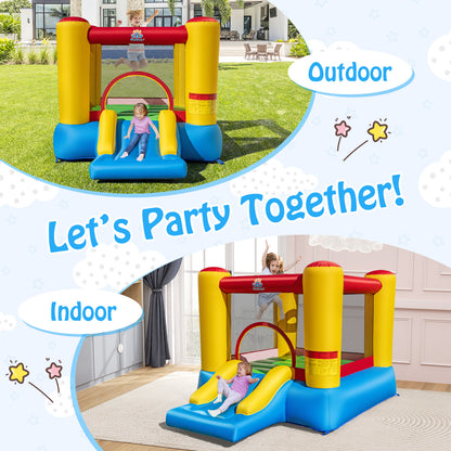 Inflatable Bounce House Kids Castle Slide Bouncer with 550W Blower
