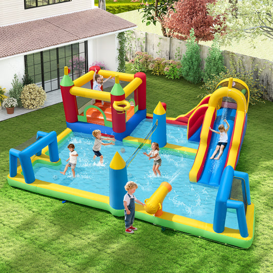 Inflatable Bounce House Kids Water Slide with Climbing Wall