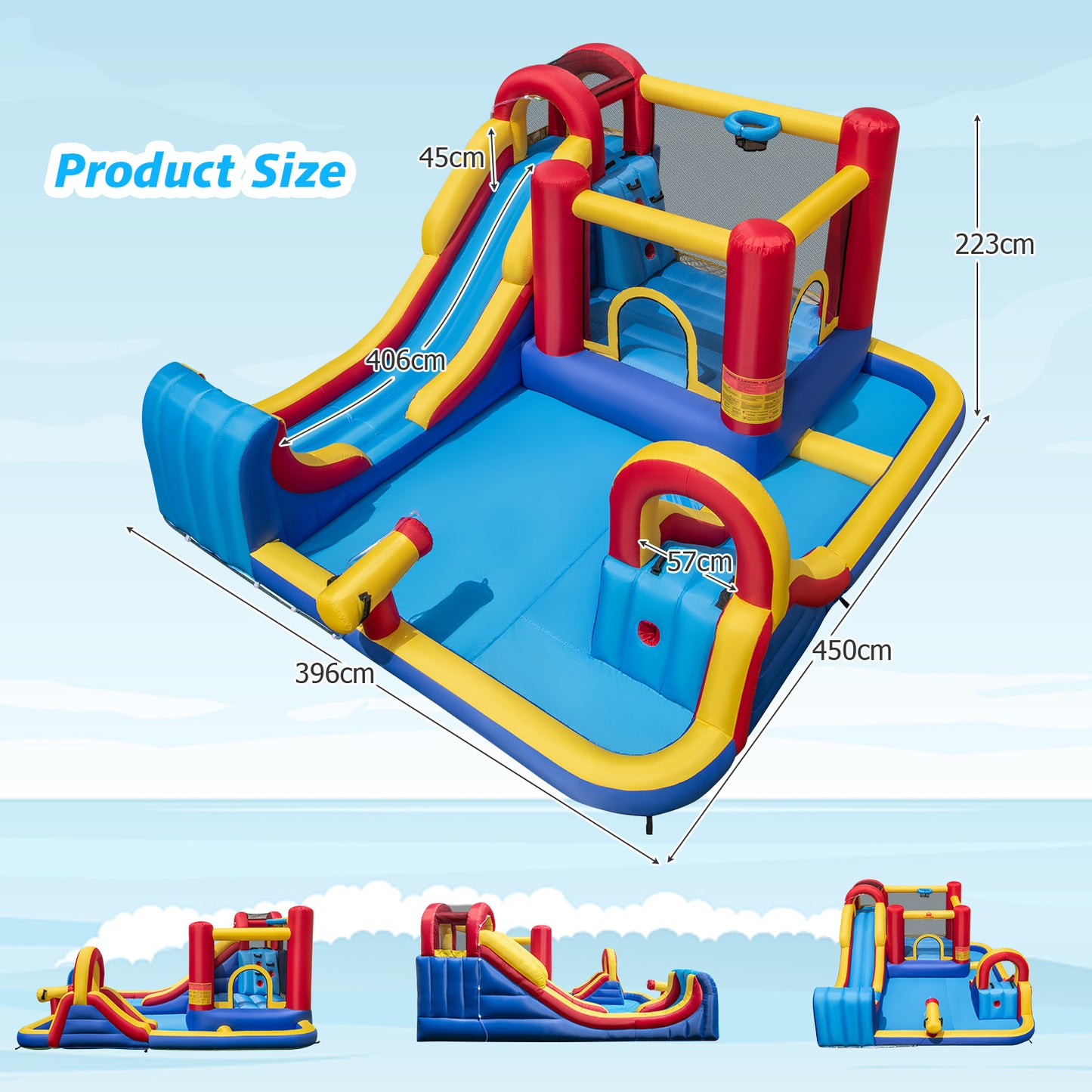 Inflatable Water Slide Kids Water Park with Double Slides