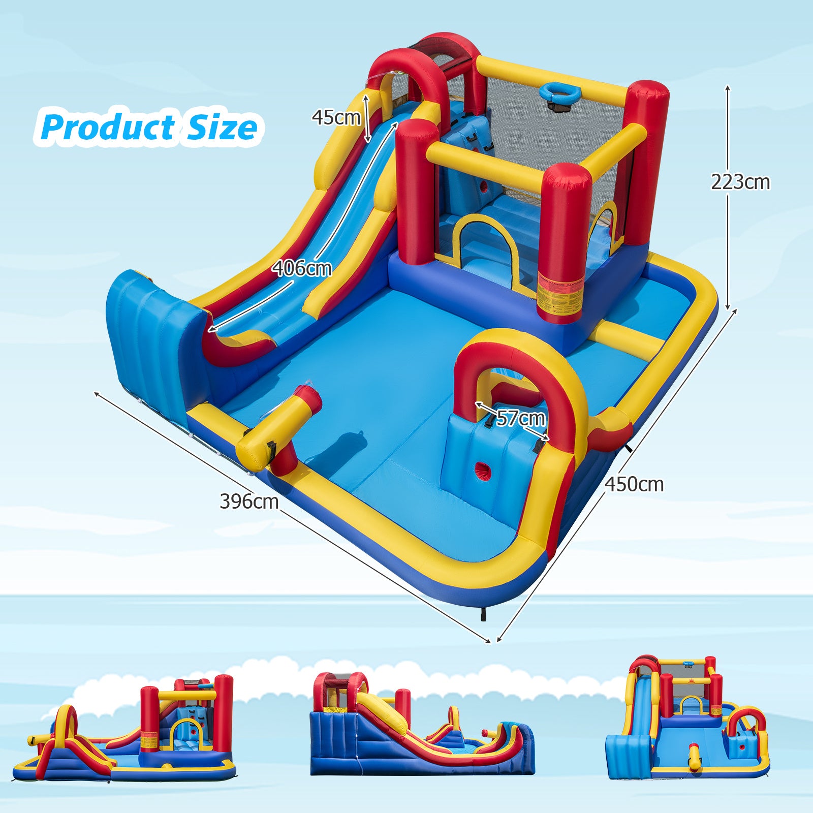 Inflatable Water Slide Kids Water Park with Double Slides