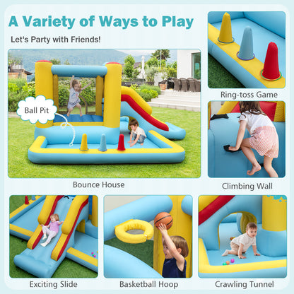 Inflatable Bouncy Castle with Slide and Tunnel without Blower