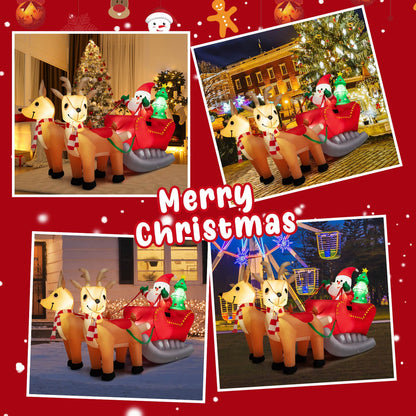 Inflatable Christmas Santa Claus with LED Lights and Blower