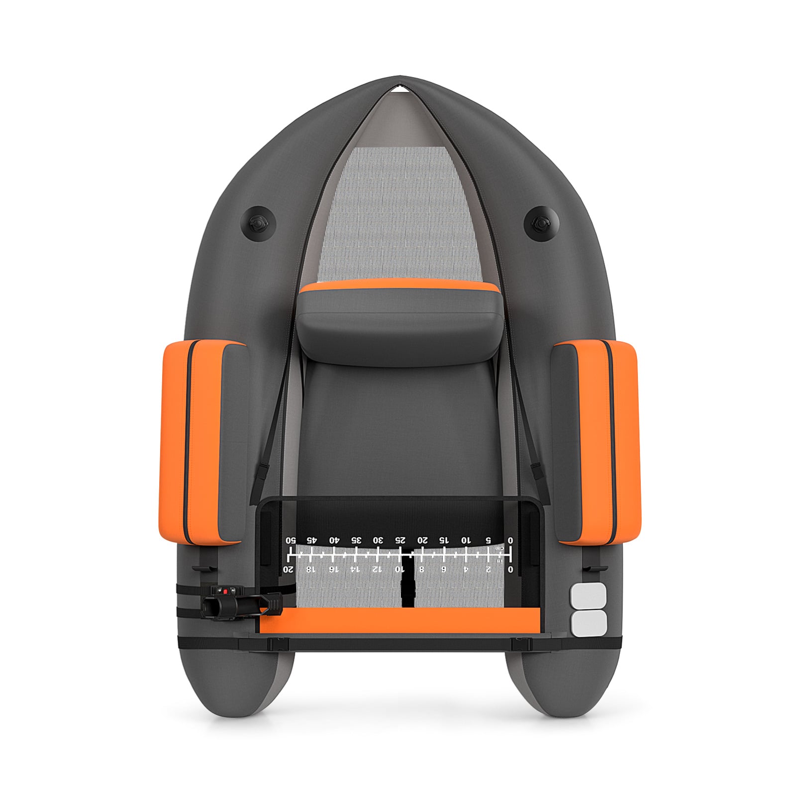 Inflatable Fishing Float Tube with Pump, Paddle, Storage Pockets-Grey