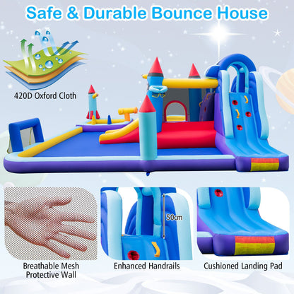 Rocket Theme Inflatable Water Slide Park with 2 Slides