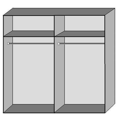 Quinn 2 Door Fully Mirrored Sliding Wardrobe White - 180cm Size