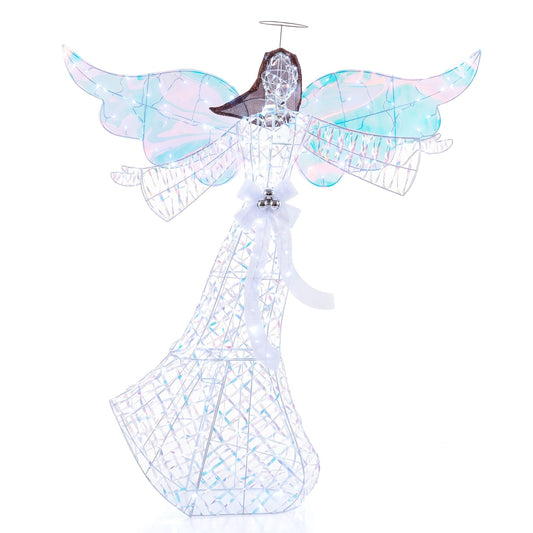 Iridescent Christmas Angel Decoration with 230 Cold White LEDs