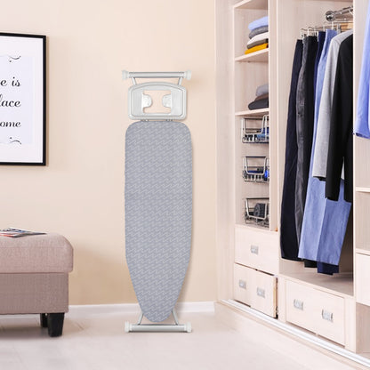 Ironing Board with Iron Rest and Removable Silver-coated Cover-Grey