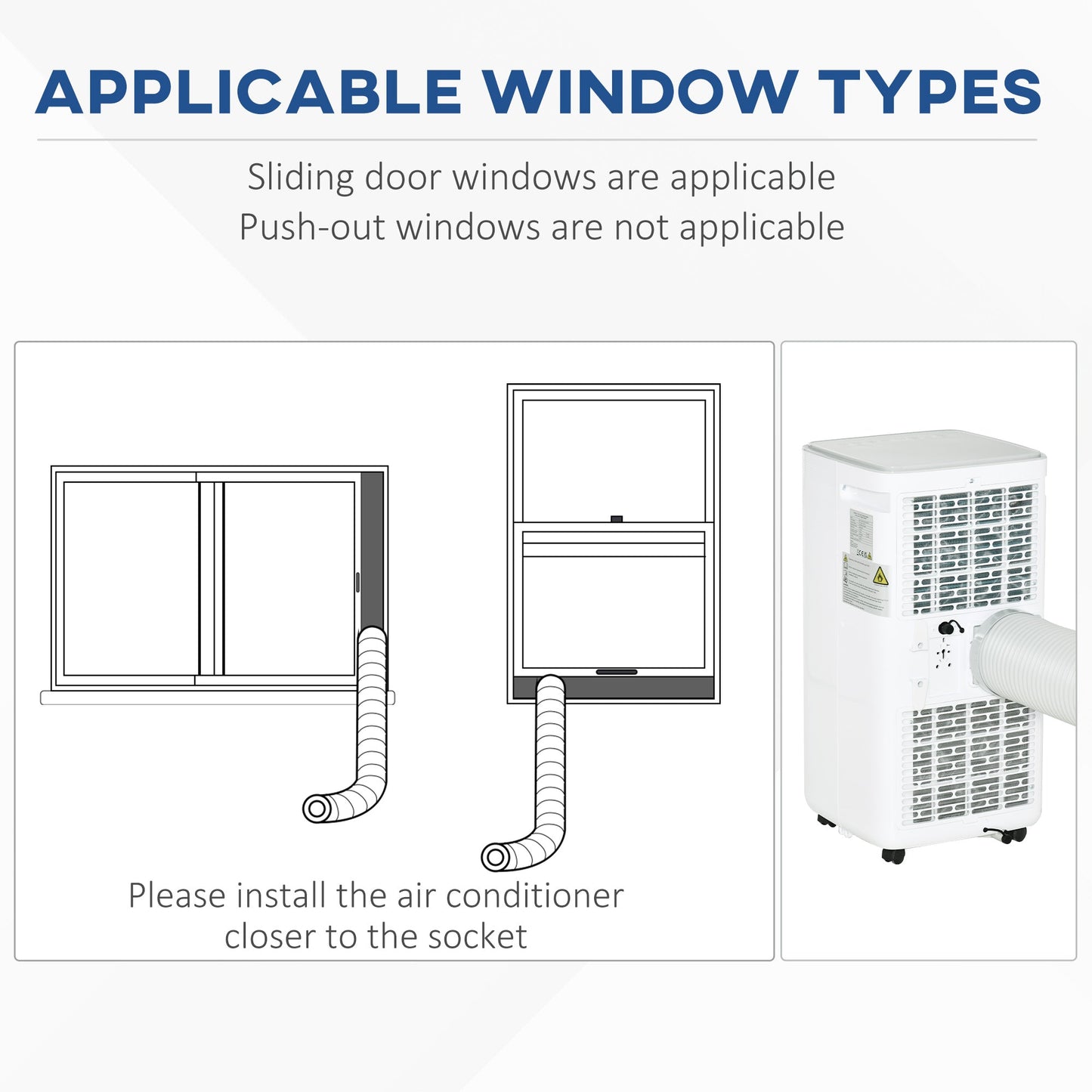 HOMCOM 4-In-1 7000 BTU Mobile Air Conditioner for Room up to 15m², Portable AC Unit for Cooling Dehumidifying Ventilating Fan, with Remote, 24H Timer, Window Kit, R290, A Energy Efficiency