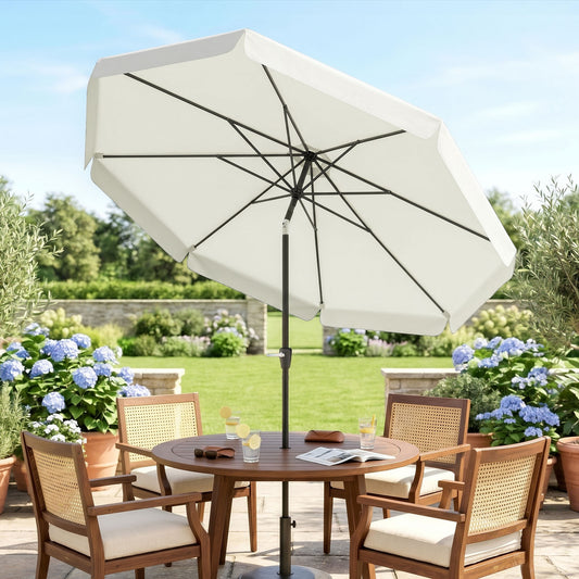 Outsunny 2.7m Patio Parasol Garden Umbrellas with Aluminium Pole in White, image 2