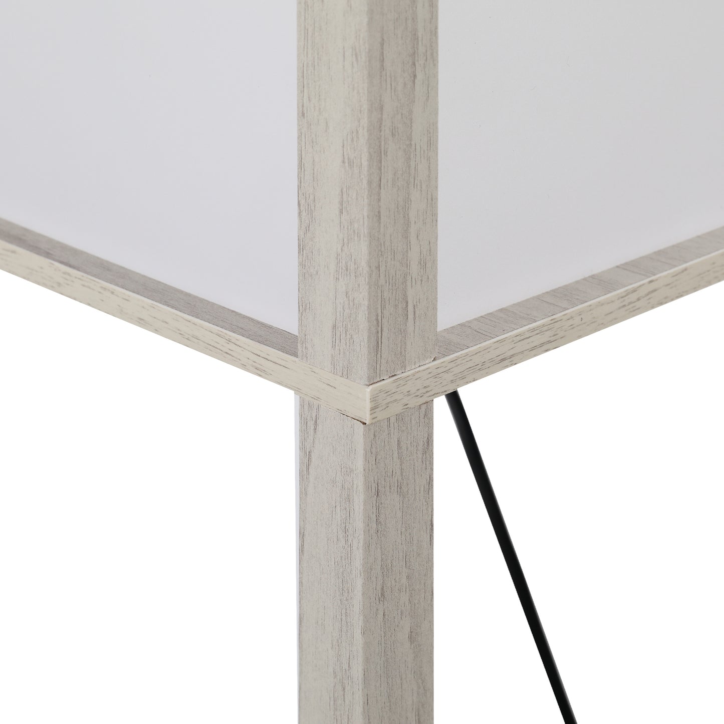 HOMCOM 3-Tier Floor Lamp, Floor Light with Storage Shelf, Reading Standing Lamp with Acrylic Shade for Living Room, Bedroom, Kitchen, Dining Room, Office, Dorm, 160cm, Oak