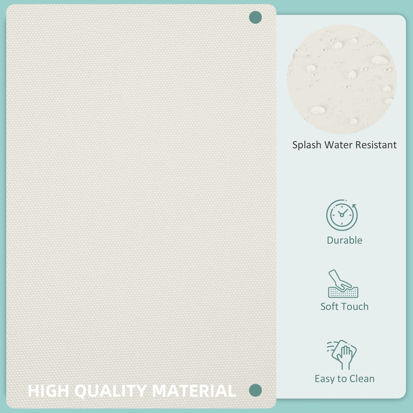 Outsunny Replacement Cushion Covers for Garden Sofa Set, Garden Rattan Sofa Cushion Polyester Cover Replacement Outdoor - No Cushion Included, Cream