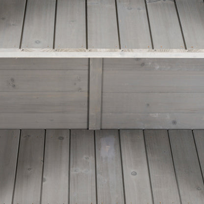 Outsunny Garden Shed Drewniana szopa ogrodowa z 2 drzwiami, szafka na narzędzia, lite drewno jodłowe, 87 dł. x 46,5 szer. x 96,5 wys. cm, kolor szary