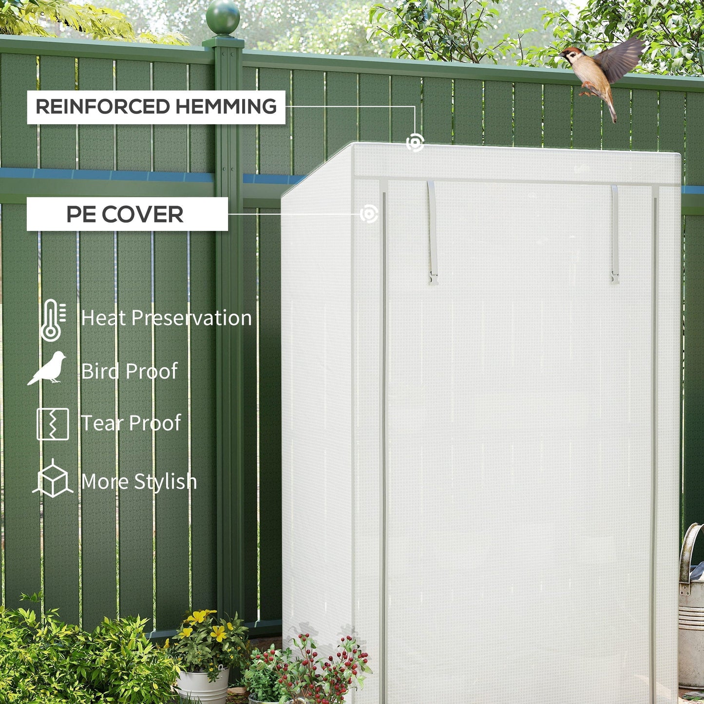 Outsunny Four-Tier Mini Greenhouse - Grey/White
