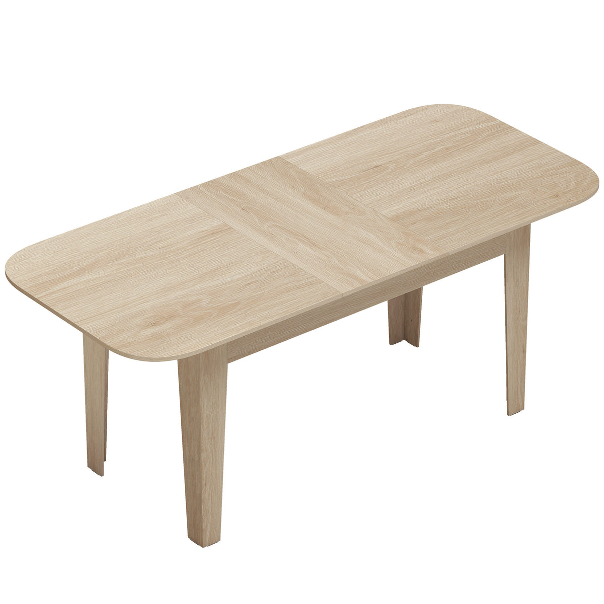 HOMCOM Extendable Oval Dining Table for 4-6, Modern Expandable Kitchen Table, Round Edges, Oak