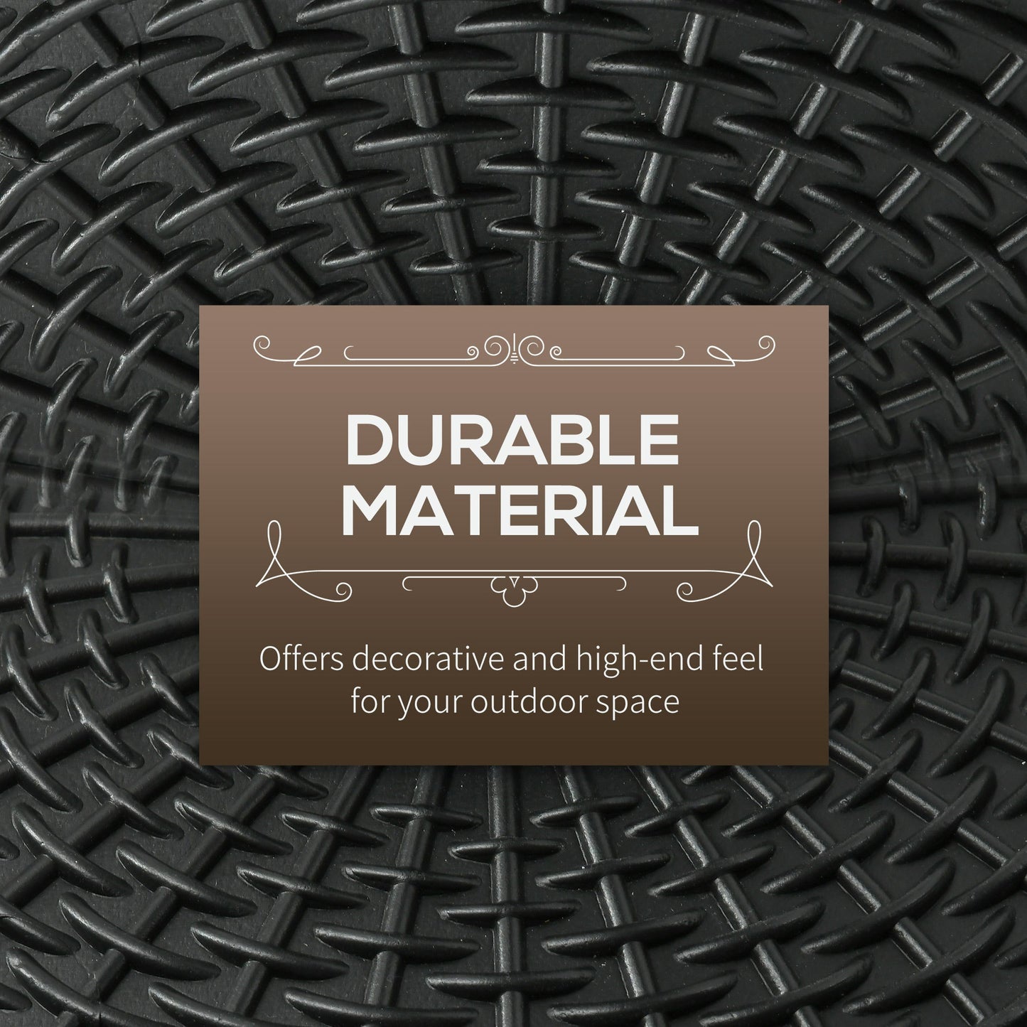 Outsunny 11.5 kg Plastic and Cement Rattan Pattern Parasol Base - Black