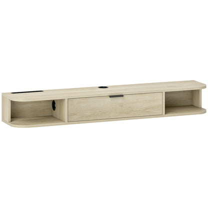 HOMCOM 120 cm Floating TV Unit for TVs up to 50 Inch - Natural