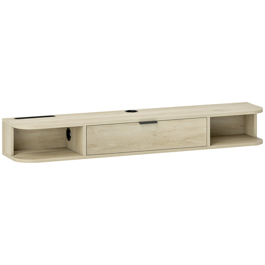 HOMCOM 120 cm Floating TV Unit for TVs up to 50 Inch - Natural
