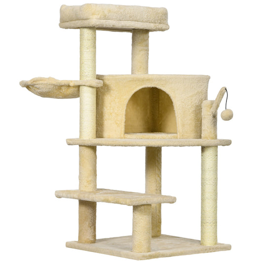 Drapak dla kota PawHut Sisal 100 cm z sizalem, kremowo-biały
