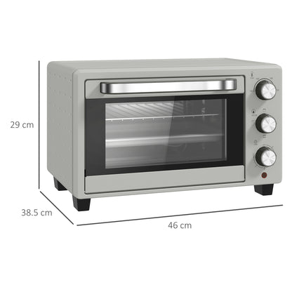 HOMCOM 21L Mini Piekarnik Blatowy, 100√Ç¬∞C-230√Ç¬∞C Regulowana Temperatura - Srebrny Tone