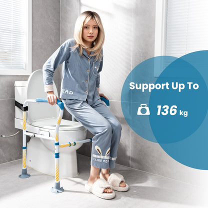 Stand Alone Toilet Safety Frame with Adjustable Height and Width -Blue