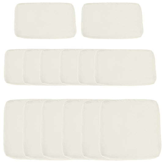 Outsunny Replacement Cushion Covers for Garden Sofa Set, Garden Rattan Sofa Cushion Polyester Cover Replacement Outdoor - No Cushion Included, Cream