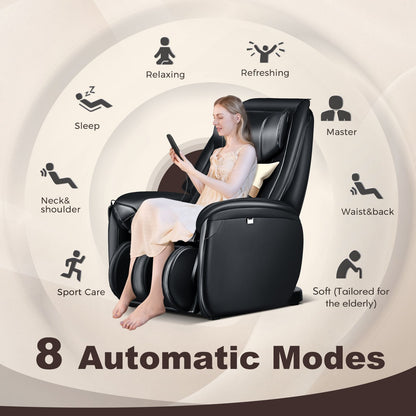 3D Zero Gravity Massage Chair with Full Body Massage and Back Heater-Black