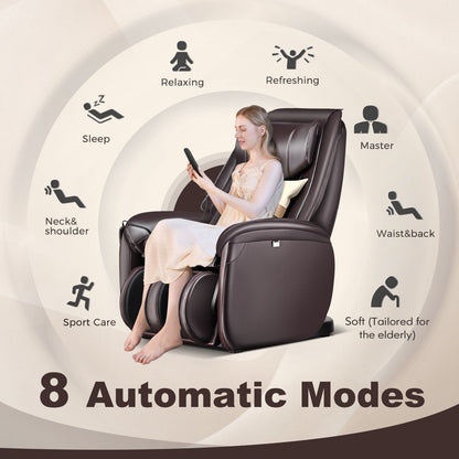 3D Zero Gravity Massage Chair with Full Body Massage and Back Heater-Brown