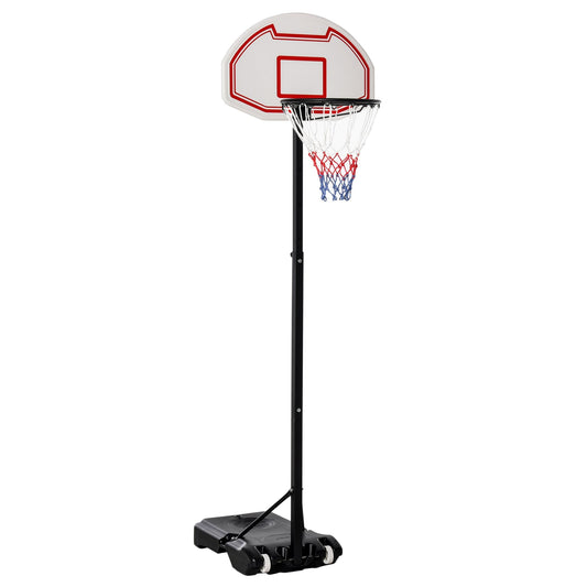 Portable Basketball Stand Net Hoop With Wheels - Black/White