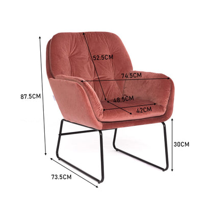 75cm Wide Faux Leather Armchair Double Layer Padded Occasional Chair