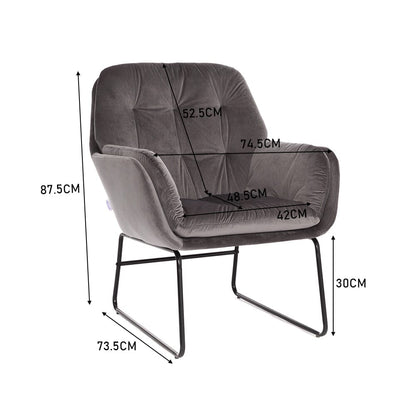 75cm Wide Faux Leather Armchair Double Layer Padded Occasional Chair
