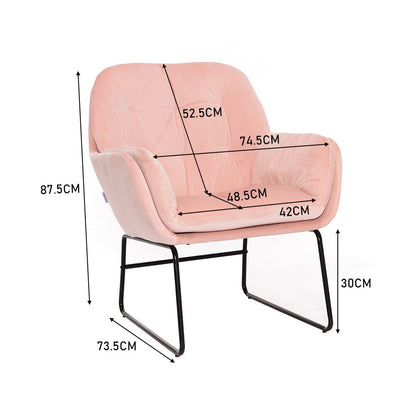75cm Wide Faux Leather Armchair Double Layer Padded Occasional Chair