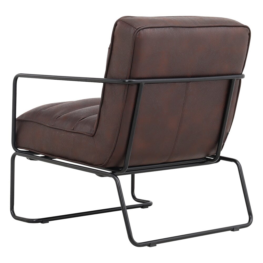 Retro Style PU leather Upholstered Armchair Metal Base Office Chair