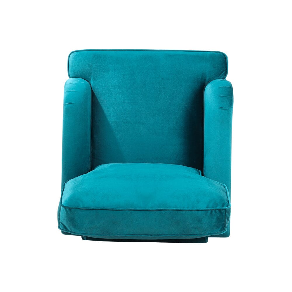 85cm Height Teal Velvet Padded Armchair with Removable Cushion
