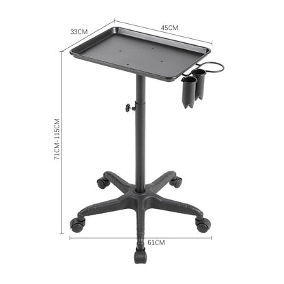 Adjustable Salon Tray Cart on Wheels