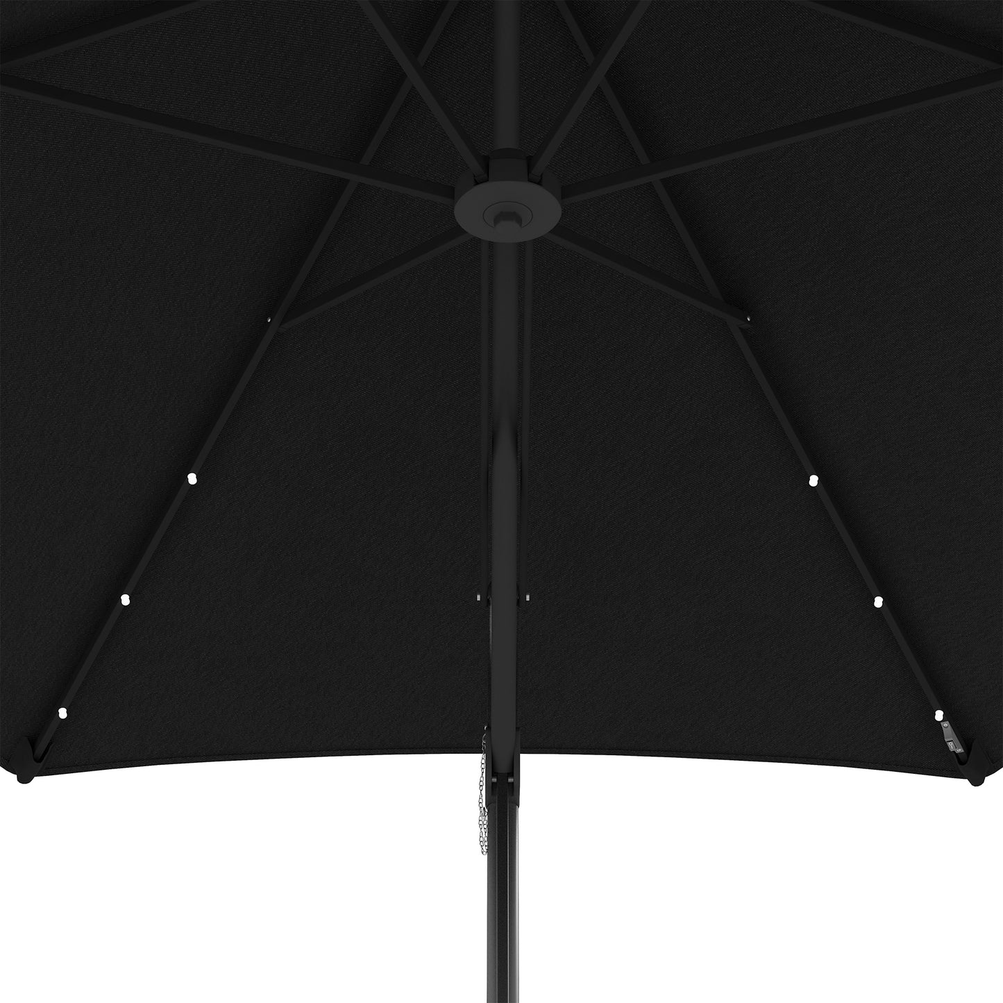 Outsunny 3(m) Solarny LED Cantilever Parasol, Czarny