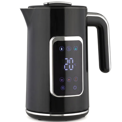 HOMCOM Electric Kettle, 1.7L Fast Boil 3000W Water Kettle with LED Display, Adjustable Temperature, Keep Warm Function, Black