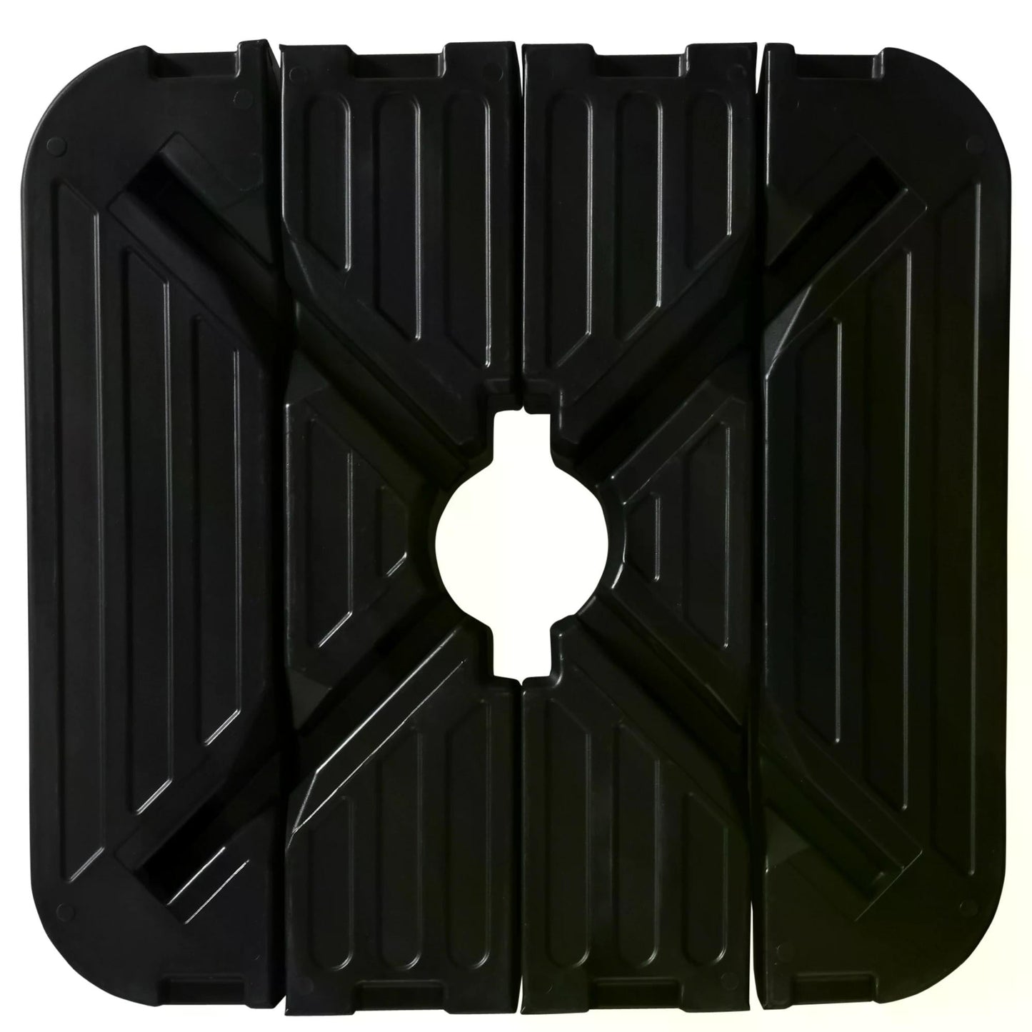 Outsunny Set of 4 Cantilever Parasol Base Stand Outdoor Umbrella Weights, Up to 130kg Sand or 90kg Water Filled, Black