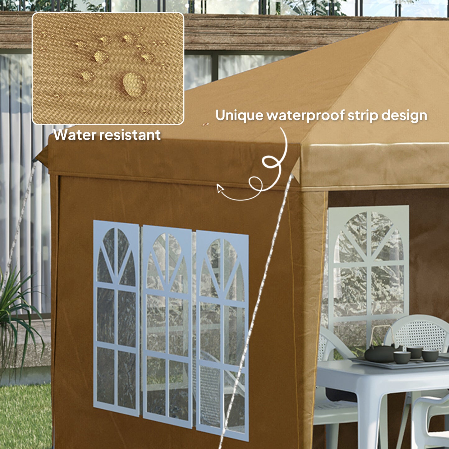 Altana Outsunny 3 x 6m Pop-Up, ze ścianami demontowalnymi - Khaki