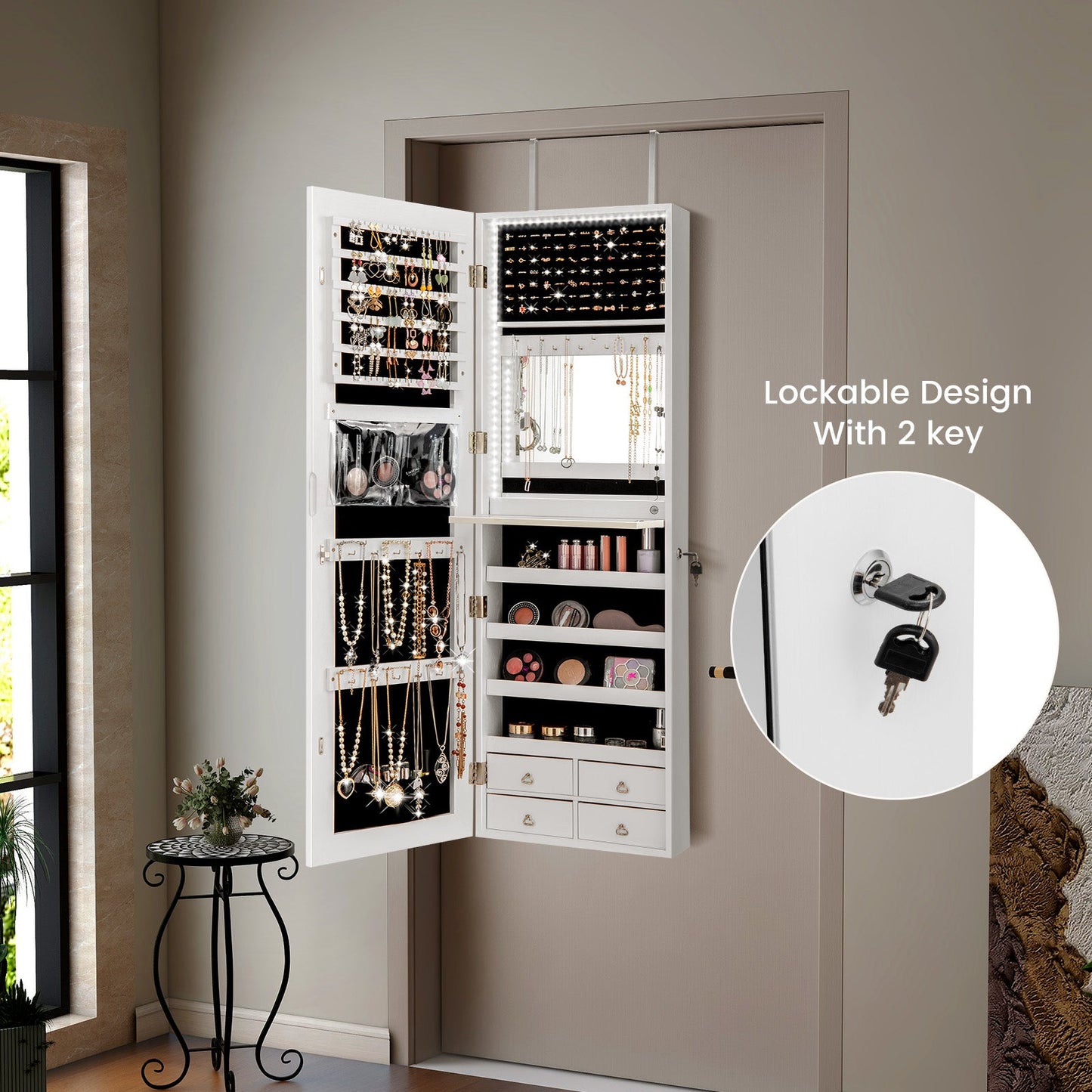 Multipurpose Storage Cabinet with 4 Drawers-White