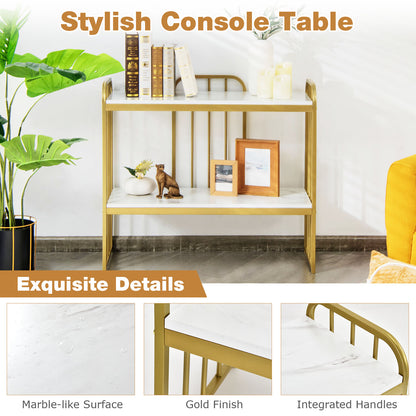 Faux Marble Sofa Side End Table or Living Room