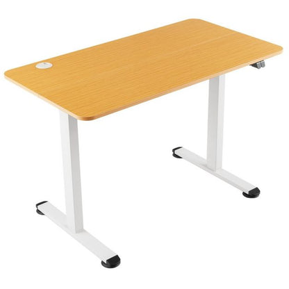 Electric Height Adjustable Standing Desk with Button Controller-Natural