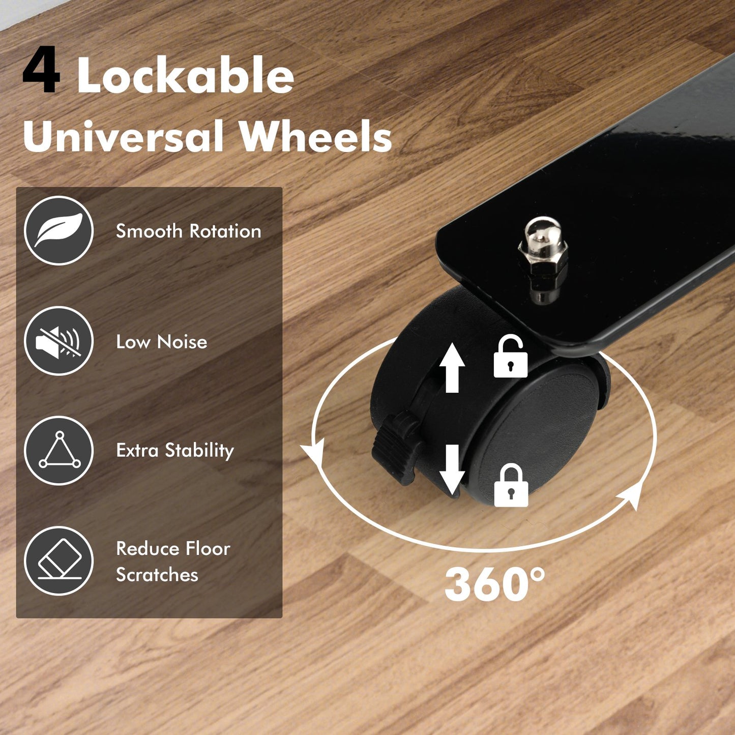Single Panel Rolling Room Divide rwith Wheels-Grey