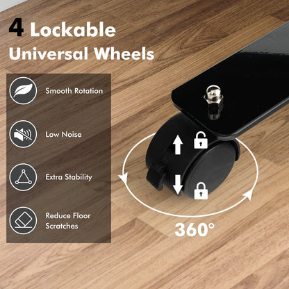 Single Panel Rolling Room Divide rwith Wheels-Grey