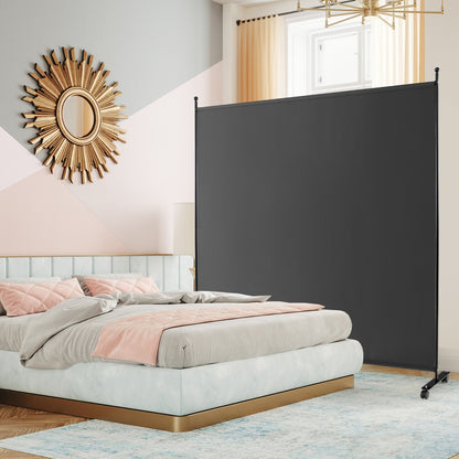 Single Panel Rolling Room Divide rwith Wheels-Grey