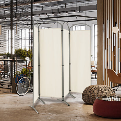 4 Panel Freestanding Folding Room Divider for Living Room Office-White